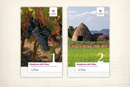 Diseño editorial. Guías de turismo. Senderos del vino. Ruta del vino Rioja Alta