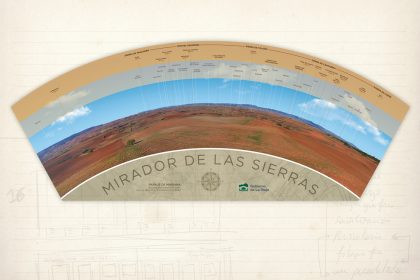 señalización medioambiental. Panel Villaverde. La Rioja. Mirador de las sierras