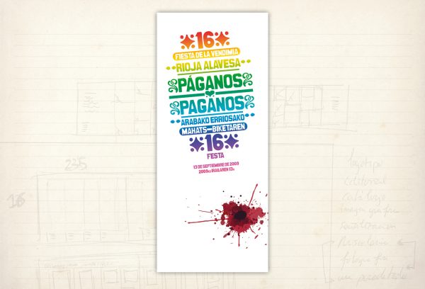Imagen gráfica. Cartel presentado al concurso de carteles de la Fiesta de la Vendimia. Rioja Alavesa
