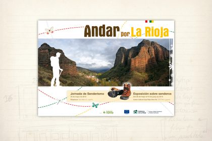 Imagen gráfica. Exposición y jornada sobre senderismo. Gobierno de La Rioja