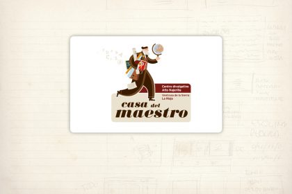 Logotipo. Casa del maestro. Vía, Medioambiente y Cultura. Centro de interpretación. Ilustración: José María Lema. Ventrosa de La Sierra. La rioja
