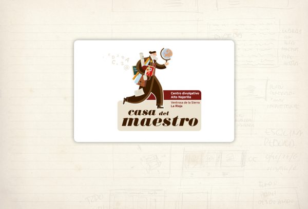 Logotipo. Casa del maestro. Vía, Medioambiente y Cultura. Centro de interpretación. Ilustración: José María Lema. Ventrosa de La Sierra. La rioja