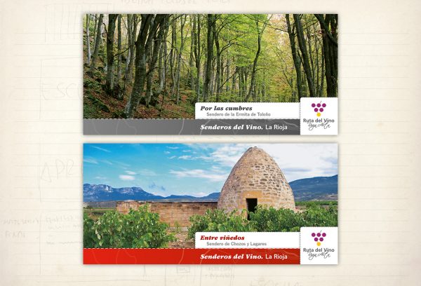 Folletos Senderos del Vino. Mancomunidad de Ábalos, Briones y San Vicente de La Sonsierra