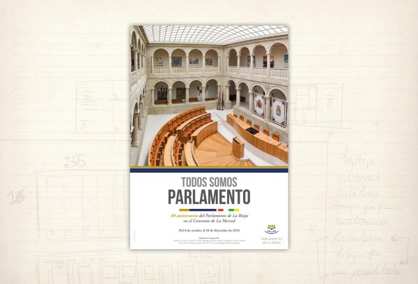 imagen gráfica. Todos somos Parlamento. cartel. Parlamento de La Rioja.
