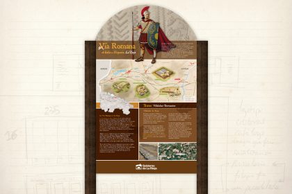 señalización medioambiental. Vía Romana. panel interpretativo. Gobierno de La Rioja.